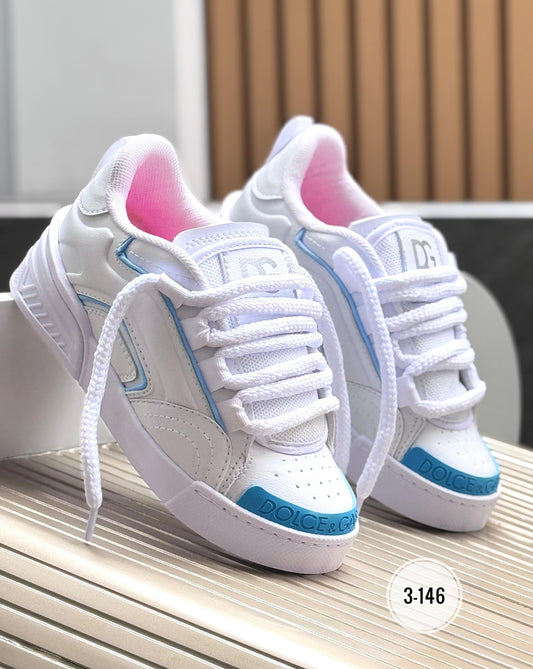 TENIS DOLCE DAMA BLANCO X AZUL